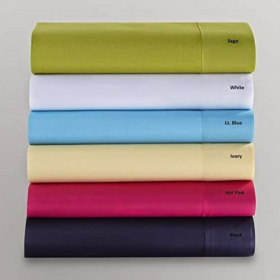 Alive Pixels Sheet Set Sage Solid 100 Percent Cotton 4-Pcs Sheet Set with 15 Inch Fitted Sheet 300TC (Olympic Queen, Sage)