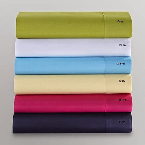 Alive Pixels Sheet Set Sage Solid 100% Pure Cotton 4Pc 30" Inch Pocket Sheet Set 1000TC (King, Sage)