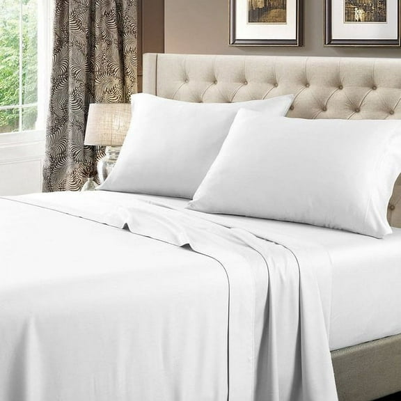Alive Pixels Sheet Set White Solid 1000 Thread Count Egyptian Cotton (California King)