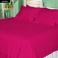 thumbnail image 1 of Alive Pixels Split Sheet Set Hot Pink Solid 100 Percent Cotton 5-Pcs Split Sheet Set with 15 Inch Fitted Sheet 300TC (Queen, Hot Pink), 1 of 4