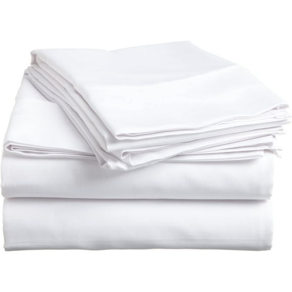 Alive Pixels Split Sheet Set White Solid 100% Cotton 5Pcs Split 15 inch Pocket 800TC (Calking, White)