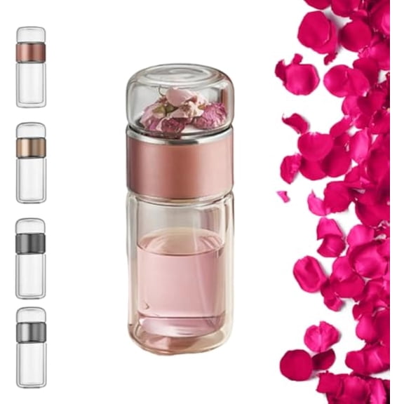 Alivefuser Tea Infuser, Infusifie Tea Infuser, Portable Double Layered Tea Water Separation Loose Leaf Tea Maker, 3 in 1 Tea Maker for Travel, Office, Home (Pink)