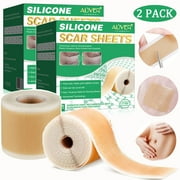 Aliver (2 Pack) 60-inch Silicone Scar Roll, Silicone Tape for Scars Removal
