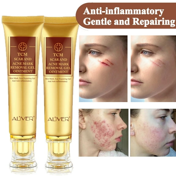 Aliver 2 Pack TCM Scar Acne Mark Removal Gel Anti-Inflammatory