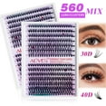 thumbnail image 1 of Aliver 2PC 30D+40D Single Lashes Eyelash Clusters 560 Pcs Individual Lashes 9-16 mm Mixed Lash Clusters DIY Lash Extension Self Application at Home, 1 of 8