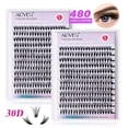 thumbnail image 1 of Aliver 2PC 30D Single Lashes Eyelash Clusters 480 Pcs Individual Lashes 9-16 mm Lash Clusters DIY Lash Extension Self Application at Home, 1 of 9