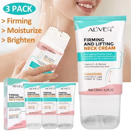 Aliver 3-Pack Neck Firming Lotion Roll Massage Design, Skin Tightening Cream