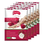 Aliver Rose Exfoliating Foot Masks,Foot Peel Mask 5 Pack, Moisturise,Nourish Your Foot for Women Mom