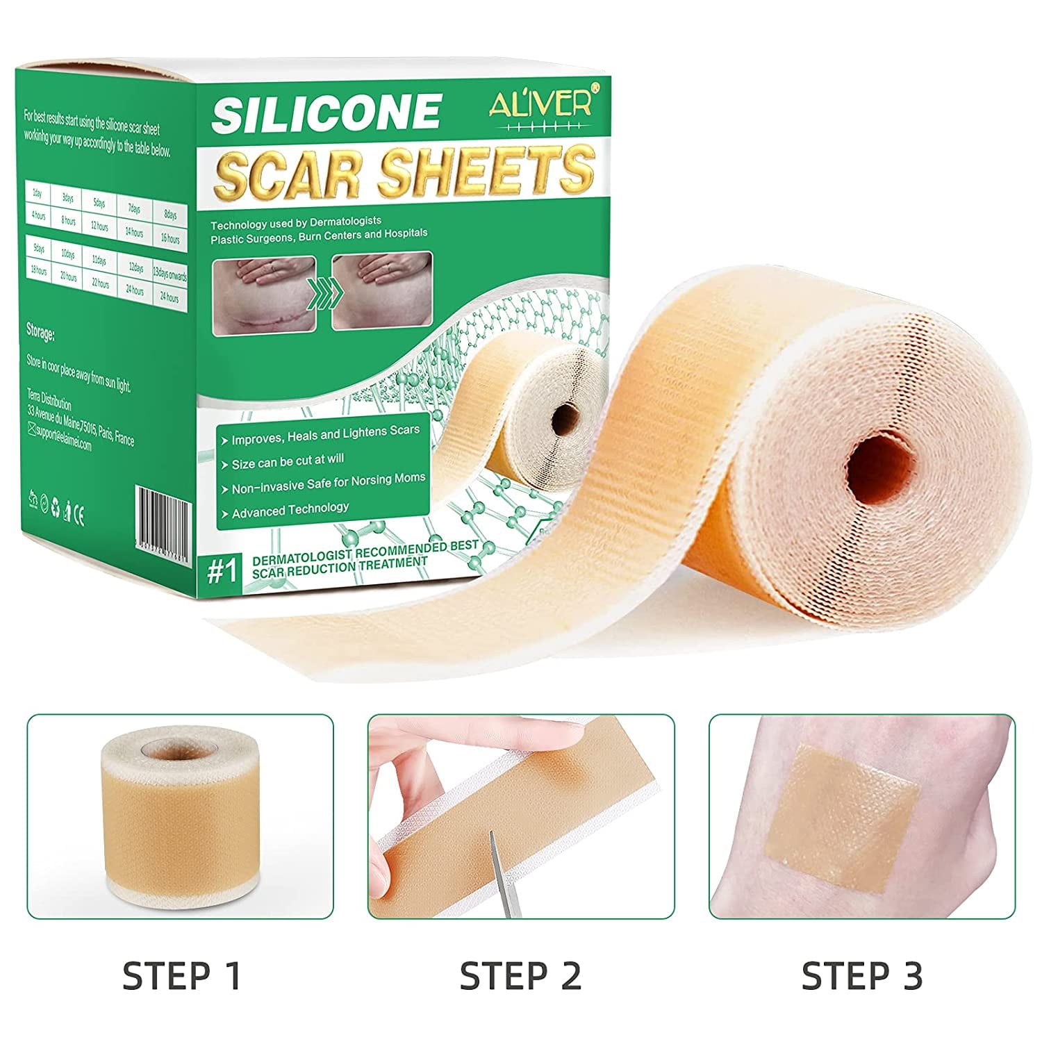 60-inch Silicone Scar Roll, Silicone Tape for Scars Removal