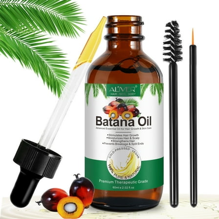 Aliver Batana Hair Oil - Cold Pressed | Natural Batana Oil, Moisturizes Hair & Skin, Radiance Nourishment - 2 fl.oz