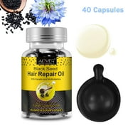 Aliver Black Seed Oil Capsule for Hair, Hair Vitamin Serum Capsule No Need to Rinse – with Black Seed Oil, for Damaged Hair with Vitamin E, Moisterize Dry Scalp (40P)