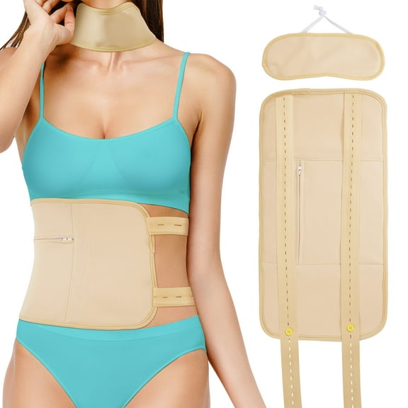 Aliver Castor Oil Pack Wrap - Reusable Organic Cotton Pack Kit for Body - Machine Washable Adjustable Castor Oil Pack Wrap-Set of 2（Khaki#2）