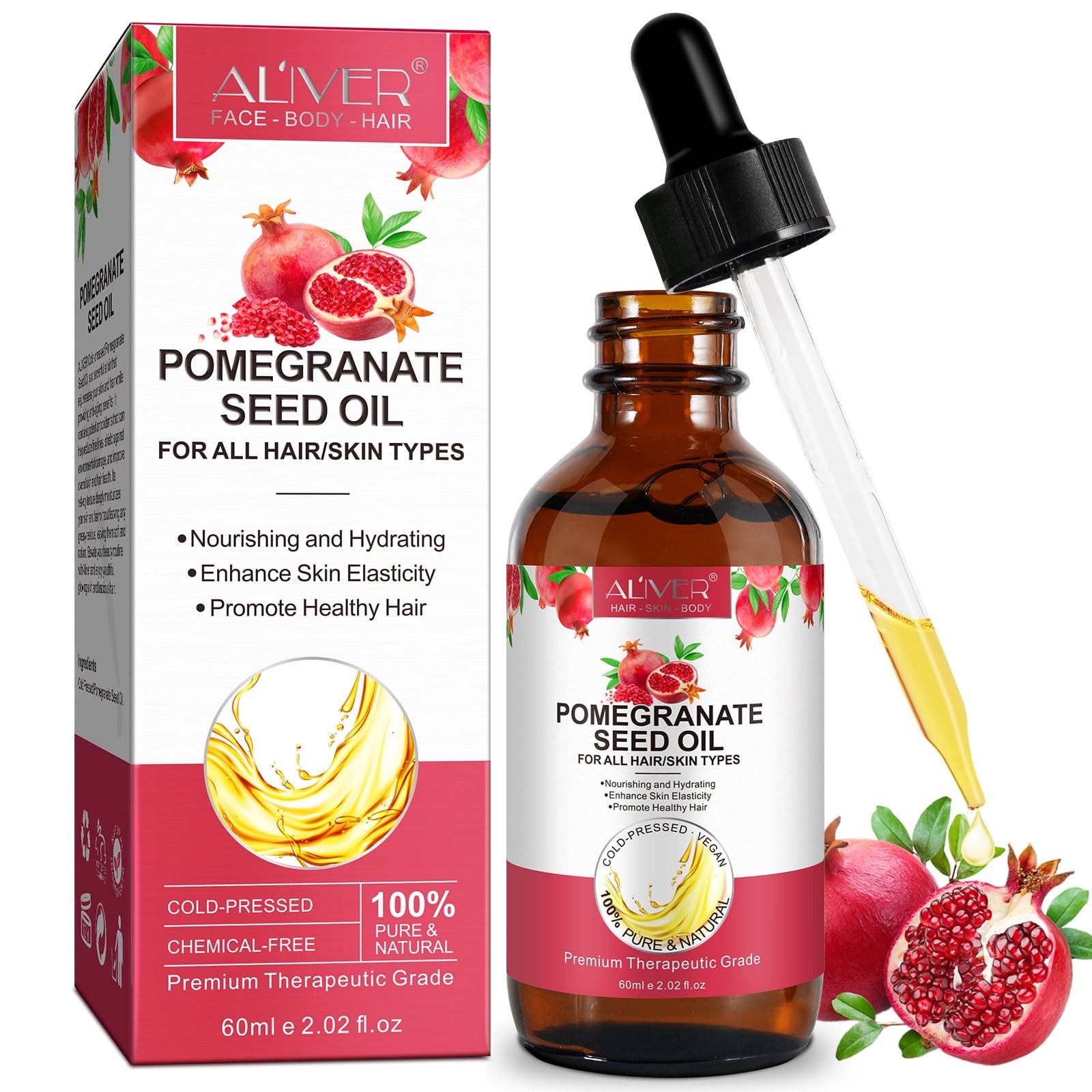Pomegranate Seed Oil by Leven Rose, 100% Pure Unrefined