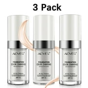 Aliver Color Changing Liquid Foundation-Flawless Warm Skin Tone Foundation Makeup-Lasting & Concealer-3 fl oz.3 Pack