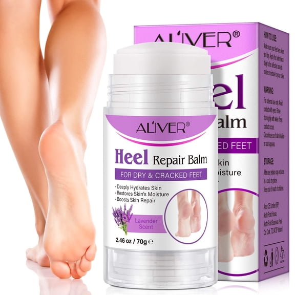 Aliver Cracked Heel Balm - Lavender Scented Repair for Dry, Cracked Feet, Ensuring Hydration and Comfortable Walking, 2.4 oz
