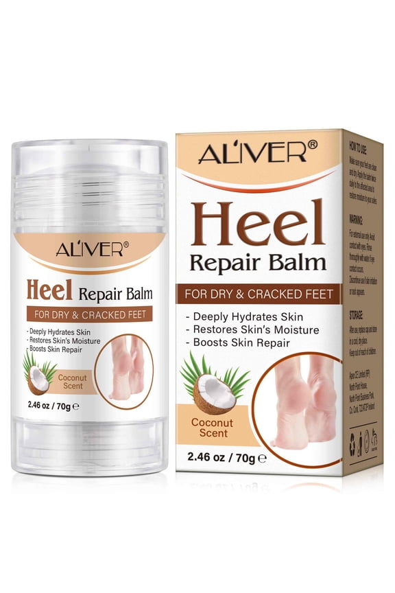 Aliver Cracked Heel Repair Balm, Balm for Rough Heels, For Dry Skin & Cracked Feet Hydration,(Coconut)2.46oz