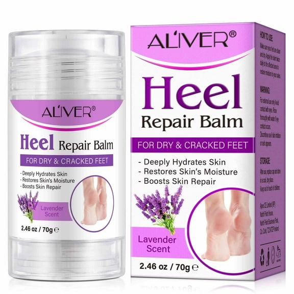 Aliver Cracked Heel Repair Balm, Balm for Rough Heels, For Dry Skin & Cracked Feet Hydration,(Lavender)2.46oz