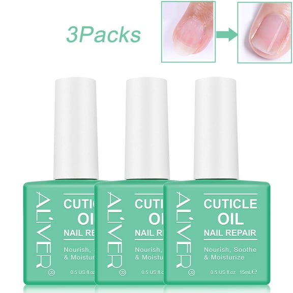 Aliver Cuticle Oil for Nail Repair Hydrating, Moisturizing, Strengthening Nails & Cuticles - 15ml*3Packs