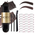 thumbnail image 1 of Aliver Eyebrow Stamp Eyebrow Stencil Shaping Kit One Step Natural Brow Powder,Medium Brown+Dark Brown, 1 of 10