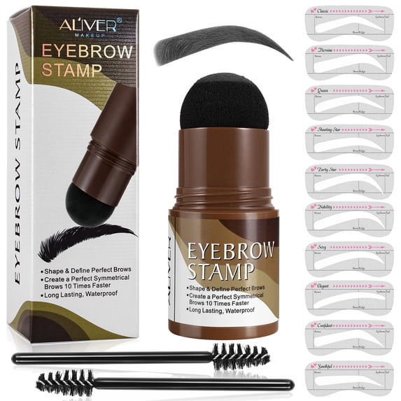 Aliver Eyebrow Stencil Kit One Step Eyebrow Stamp Shaping Set, Black