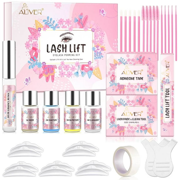 Aliver Eyelash Perming Kit Lash Lift Kit, Professional Eyelash Lash Extensions, Semi-Permanent Eyelashes Curler Set