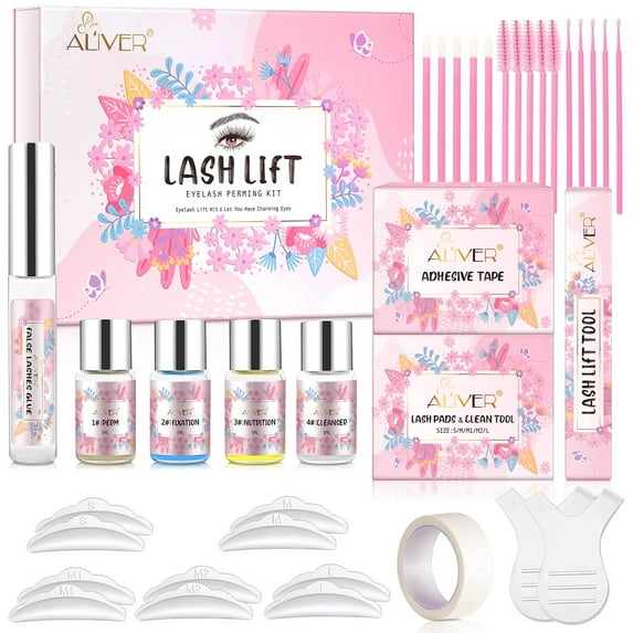 Aliver Eyelash Perming Kit Lash Lift Kit, Professional Eyelash Lash Extensions, Semi-Permanent Eyelashes Curler Set