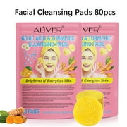 Aliver Facial Cleansing Pads-Exfoliating Cleansing Pads 80 Pads-For Facial Cleansing, Exfoliation, Removal of Dirt and Make-Up Residue
