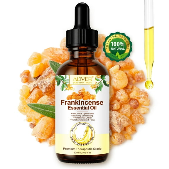 Aliver Frankincense Essential Oil – 100% Pure & Natural, Therapeutic Grade, Aromatherapy & Skin Care, Massage Body Oil – 60ml