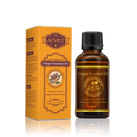 Aliver Ginger Essential Oil, Natural Drainage Ginger Oil Essential Relax Massager Liquid,for Promoting Blood Circulation & Relieving Muscle Soreness 1 Pack