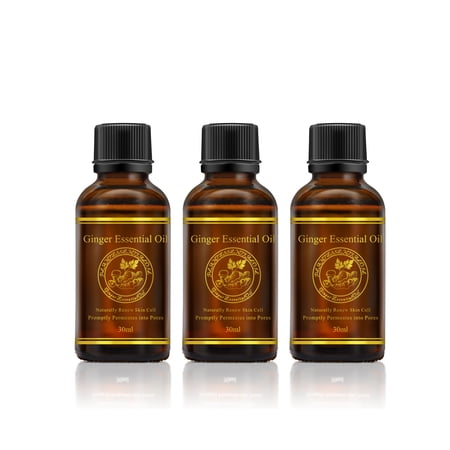 Aliver Ginger Essential Oil, Natural Drainage Ginger Oil Essential Relax Massager Liquid,for Promoting Blood Circulation & Relieving Muscle Soreness 3 Pack