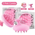 thumbnail image 1 of Aliver Hair Massage Comb Silicone, Massage Scalp, Save Shampoo, Protect Nails & Nail Art, Scalp Scrubber for Hair Care Relax Scalp - 2Pack - Pink, 1 of 9