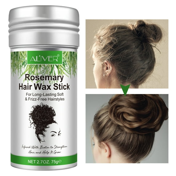 Aliver Hair Wax Stick,Rosemary Hair Wax Styling Stick Smoothes out Frizzy Edges,Breakage,Curls or Flyaways,2.7 oz