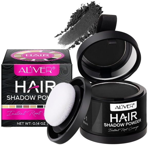 Aliver Hairline Shadow Powder Unisex (Black), Instant Cover Thinning Hair, Waterproof Hair Line Filler