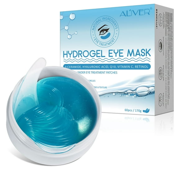 Aliver Hydrogel Eye Patches,Hydrogel Under Eye Masks for Dark Circles,Skincare,Hydrating | 60 Pieces/30 Pairs