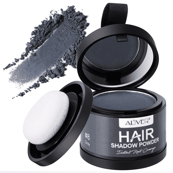 Aliver Hairline Shadow Powder,Hairline Powder for Women,Root Cover Up Powder for Hairline and Eyebrows, Beard Line,Waterproof and Sweat-Proof(Grey)