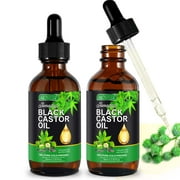 Aliver Jamaican Black Castor Massage Oils,Organic Castor Essential Oil for Yoga Aromatherapy Oil, 100% Pure Cold Pressed Massage Oil,Hair Nourishing, Anti-Aging 60ml(2.02 fl.oz)- 2pack