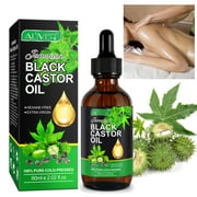 Aliver Jamaican Black Castor Oil, Pure Cold Pressed Organic Castor Oil, Massage Essential Oil, for Yoga Aromatherapy, Nourishing, Anti-Aging 60ml