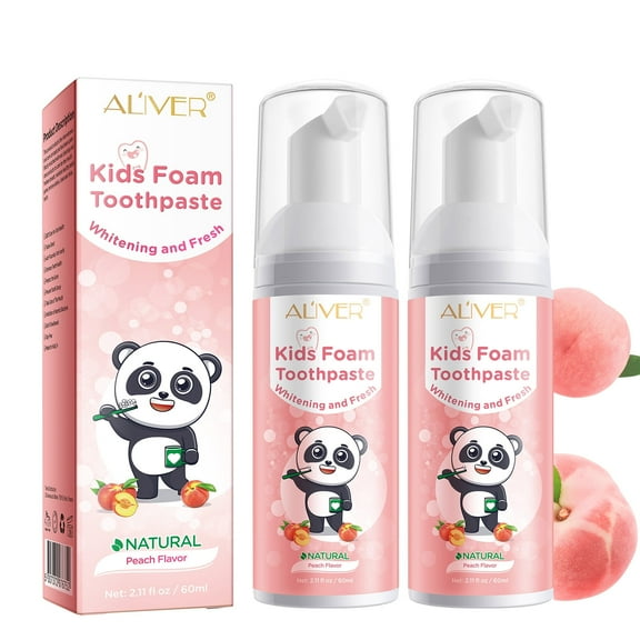 Aliver Kids Foam Toothpaste - Anti Cavity with Low-Fluoride, Foam Toothpaste for U-Shaped Toothbrush and Mouthwash for Dental Care - 2Pack
