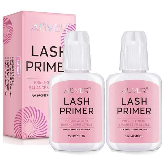 Aliver Lash Primer for Eyelash Extension, Longer Glue Retention - Non Irritating Formula - For Professhional User Only, 2 Pack