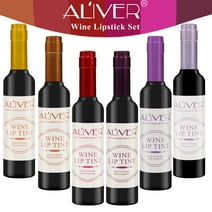 Aliver Liquid Lip Glaze Set 6PCS Long Lasting Moisturizing Wine Lipstick Gloss Liquid Lipstick Lips Makeup Set - 7g