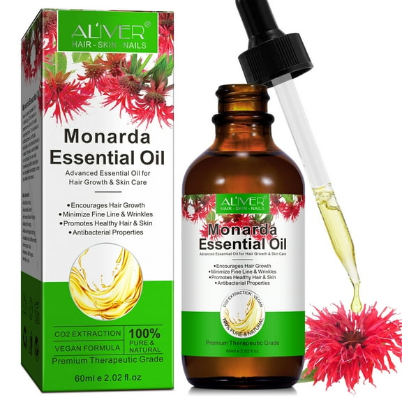 Aliver Monarda Essential Oil-100% Pure & Natural Massage Oil,Anti-Aging Oil,Nail Care Oil,Hair Nourishing Oil for Face, Skin,Nails & Hair-2.02 fl.oz