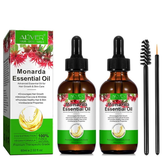 Aliver Monarda Essential Oil - 100% Pure & Natural for Hair Health, Scalp - 2Pack