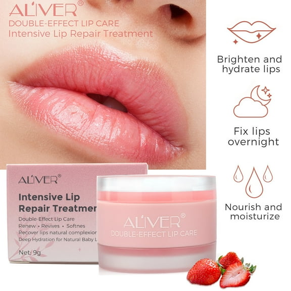 Aliver Night Repair Lip Mask, Dilute Lip Lines, Plump Lips, Moisturize before Makeup, 9g/0.32oz