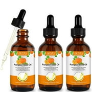 Aliver Organic Cold Pressed Pumpkin Seed Essential Oil, Virgin, Natural Moisturizer for Dry Hair Rough Skin and Nails, 60ml / 2.02 floz - 3pack