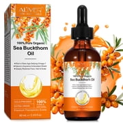 Aliver Organic Sea Buckthorn Oil, 100% Pure Cold-Pressed Berry & Seed Oil for Face, Hair & Nails, Rich in Omega-7 & Antioxidants, Hydrating & Nourishing, 2 fl oz 60 mL