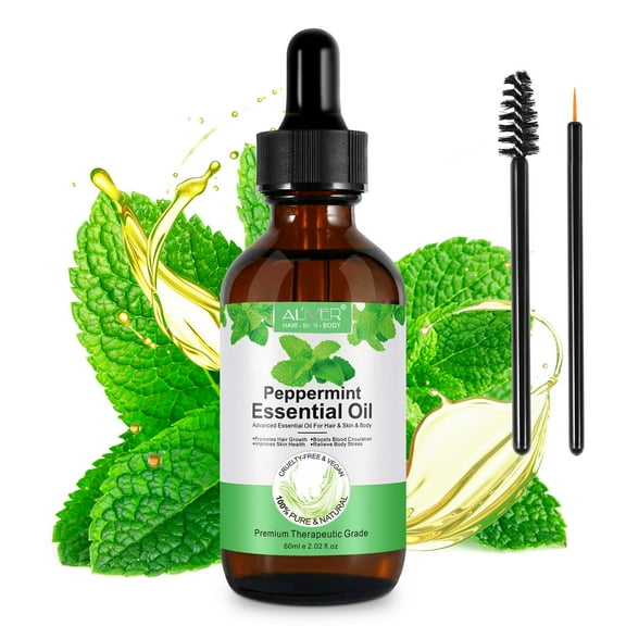 Aliver Peppermint Oil for Hair Care, Pure & Natural Scalp & Hair Oil for All Hair Types - 2 oz.