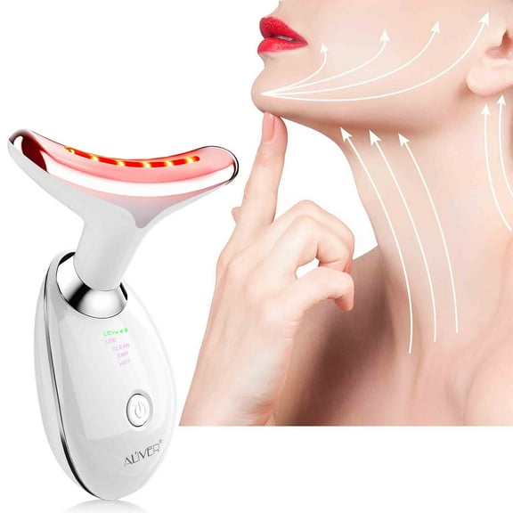 Aliver Red Light Massager for Face,Multi Color LED, Firm, Lift, And Rejuvenate the Skin,USB Charging(White)
