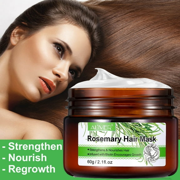 Aliver Rosemary Hair Mask,Hair Masque Helps Strengthen, Hydrate and Regrowth,Repair Damage Dry Fizzy Hair,Infused with Essential Oil & Biotin Deep Conditioner