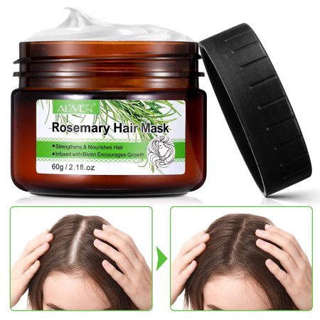 Aliver Rosemary Hair Mask Infused with Biotin, Strengthens & Nourishes Hair, Strengthen Weak and Brittle Hair, Help with Hair Care60g