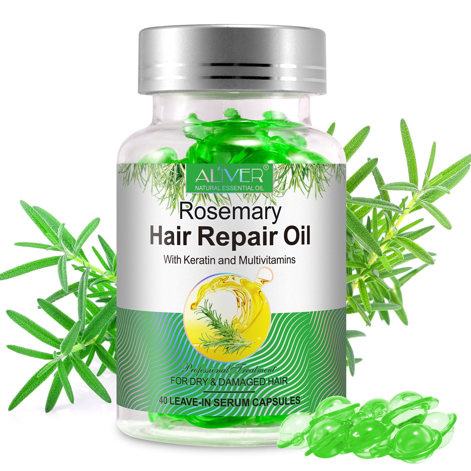 Aliver Rosemary Oil CapsulesRosemary Hair Repair Oil with Keratin and